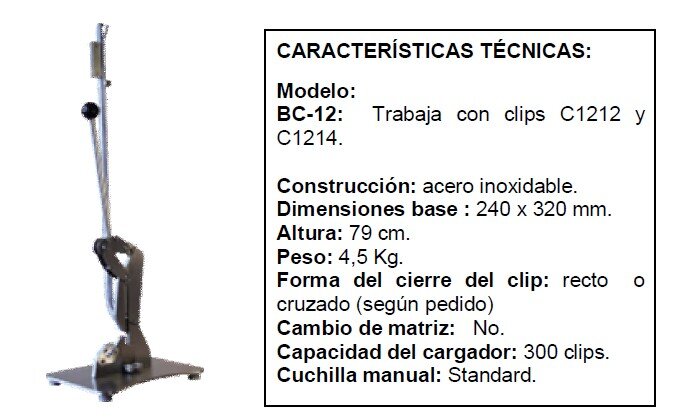 <img src="Clipadora BC - 12.jpg" alt="Clipadoras manuales">