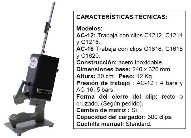<img src="Clipadora neumatica AC-12.jpg" alt="Clipadoras manuales">