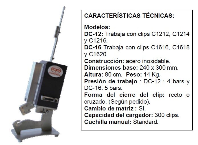 <img src="Clipadora neumatica semi-automaticas Dc-12.jpg" alt="Clipadoras manuales">