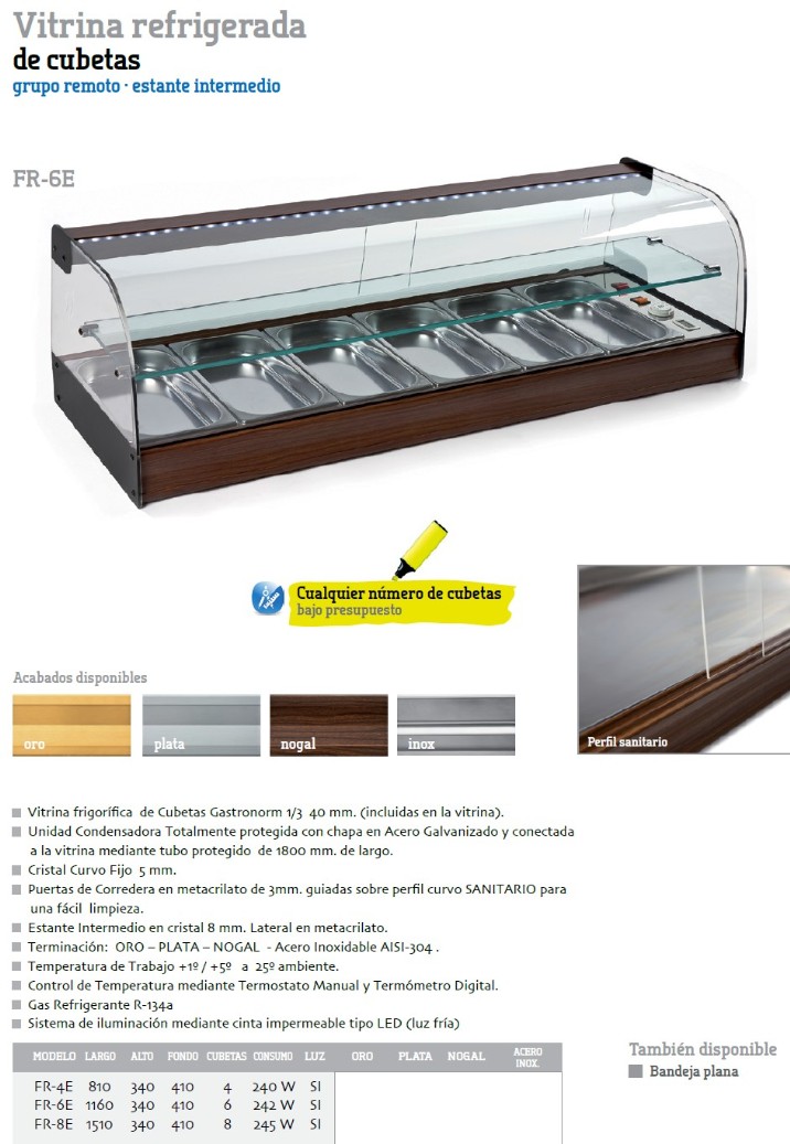 VITRINA REFRIGERADA GRUPO REMOTO DE CUBETAS