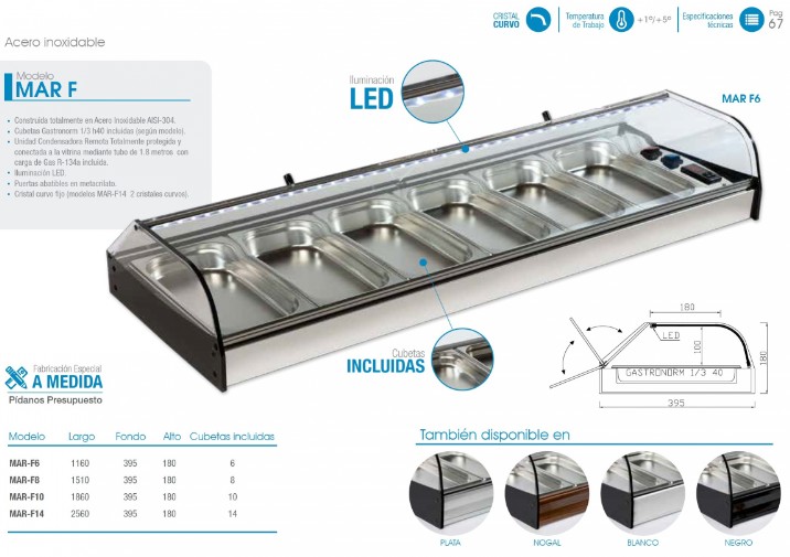 VITRINA REFRIGERADA GRUPO REMOTO DE CUBETAS