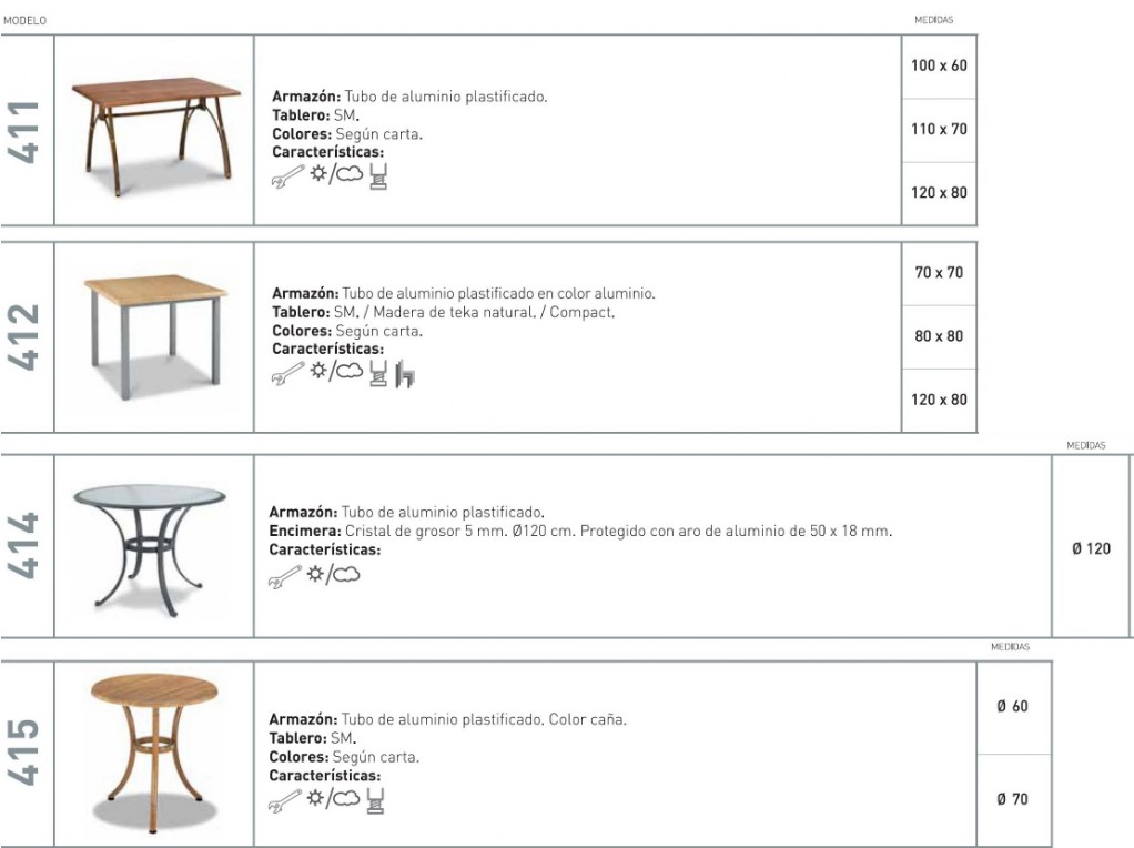 Mesas, sillas, taburetes de aluminio hosteleria cafeteria