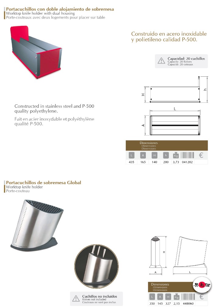 potacuchillos de sobremesa
